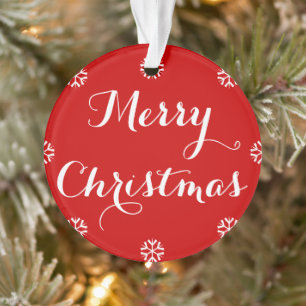 Nom personnalisé Élégant Script Joyeux Noël Rouge