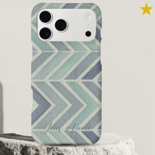 Nom personnalisé en zig zag aquarelle bleu sarcell