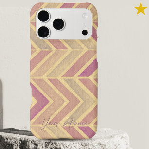 Nom personnalisé en zig zag aquarelle rose violet