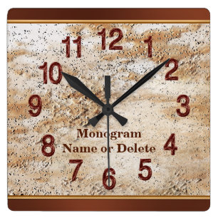 Nom personnalisé et Monogramme Horloge murale pour