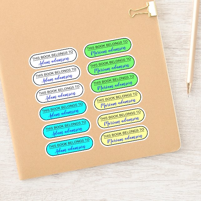 Nom Personnalisé Étiquettes (Ce Livre Appartient A (Carnet)