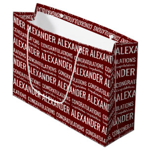 Nom personnalisé Félicitations Grand sac cadeau