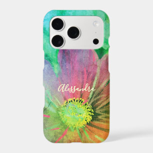 Nom personnalisé Fleur botanique aquarelle colorée