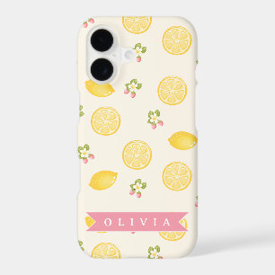 Nom personnalisé floral citron été personnalisé