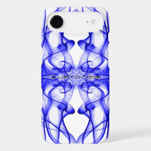 Nom personnalisé Fumée Bleue Symétrique Blanc