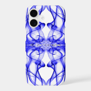 Nom personnalisé Fumée Bleue Symétrique Blanc