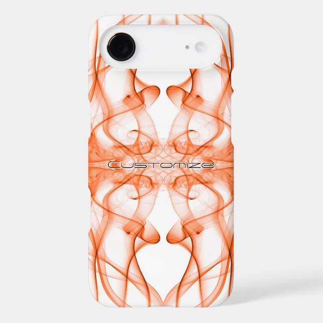 Nom personnalisé Fumée Orange Symétrique Blanc (Verso)