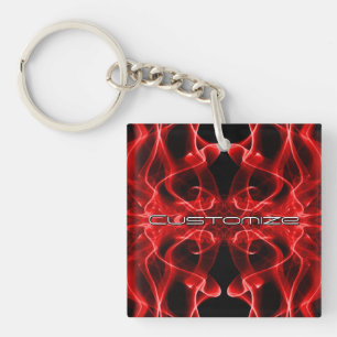 Nom personnalisé Fumée Rouge Symétrique Noir