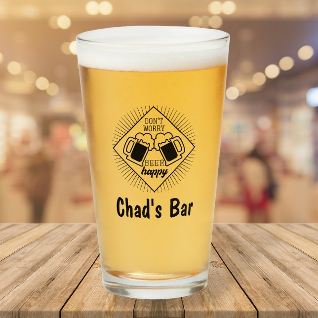 Nom personnalisé Funny Bar Bière Verre (Créateur téléchargé)
