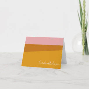 Nom personnalisé géométrique moderne rose et jaune