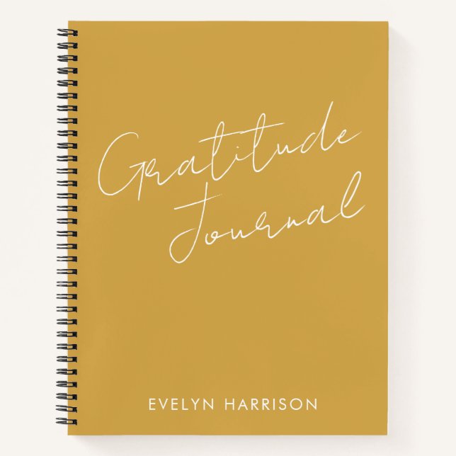 Nom personnalisé Gratitude Journal Dusty Jaune (Devant)