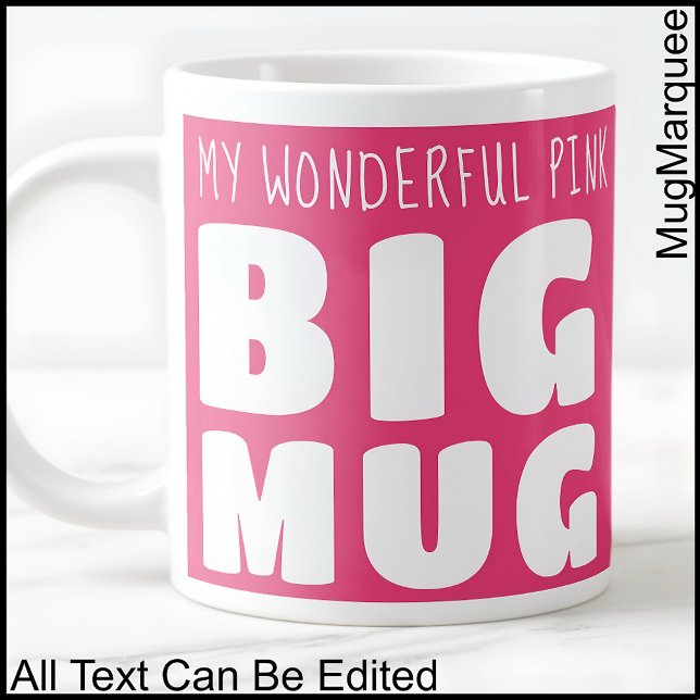 Nom personnalisé Grosse Mug rose C58 Grosse nouvea (Créateur téléchargé)