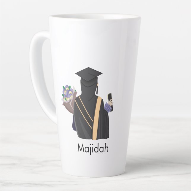 Nom personnalisé Hijabi Graduation Mug (Angle gauche)