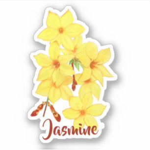 Nom personnalisé Jasmine Flower Nom Vinyl Sticker