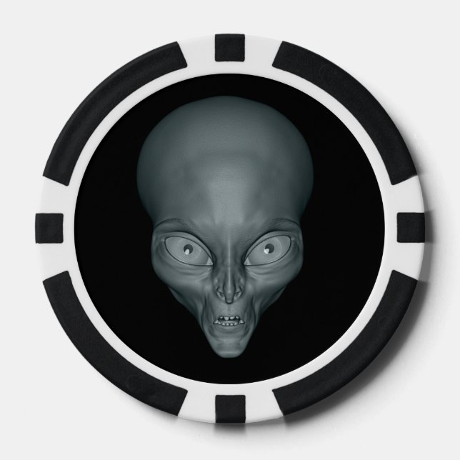 Nom personnalisé jetons de poker Alien UFO (Recto)