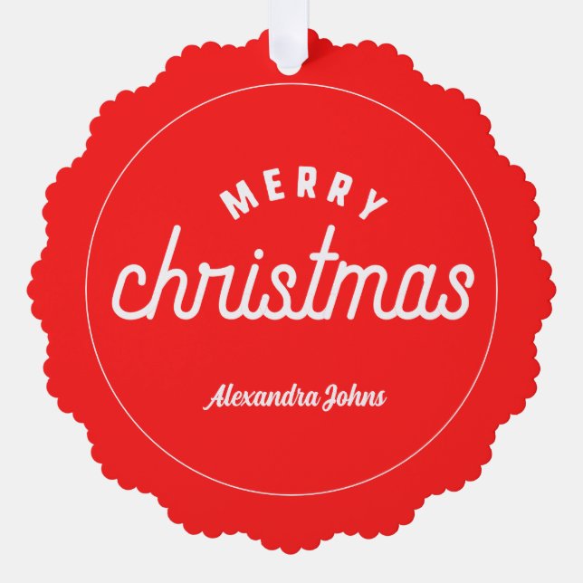 Nom personnalisé joyeux noël ornement papier (Recto)