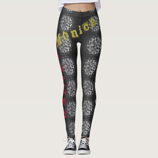 Nom personnalisé Leggings noirs (Devant)