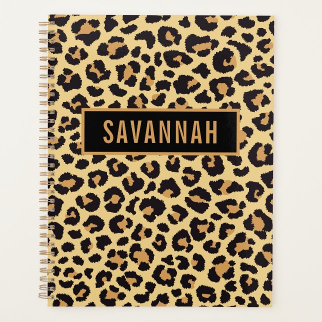 Nom personnalisé Leopard Poster de animal Motif cl (Devant)