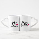 Nom personnalisé M. et Mme mug set