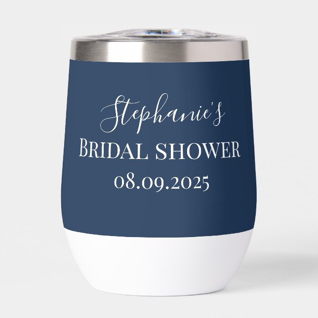 Nom personnalisé Marine Blue Script Monogramme (Avant)