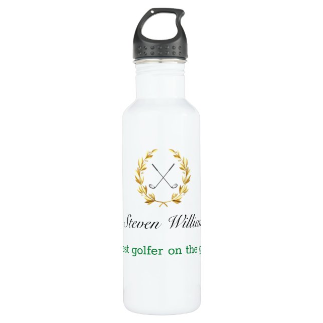 Nom personnalisé Meilleure bouteille d'eau de Golf (Devant)