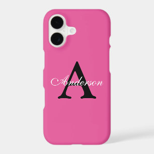 Nom personnalisé Monogramme Fond Rose Clair