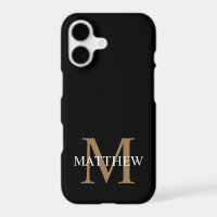 Nom personnalisé Monogramme noir