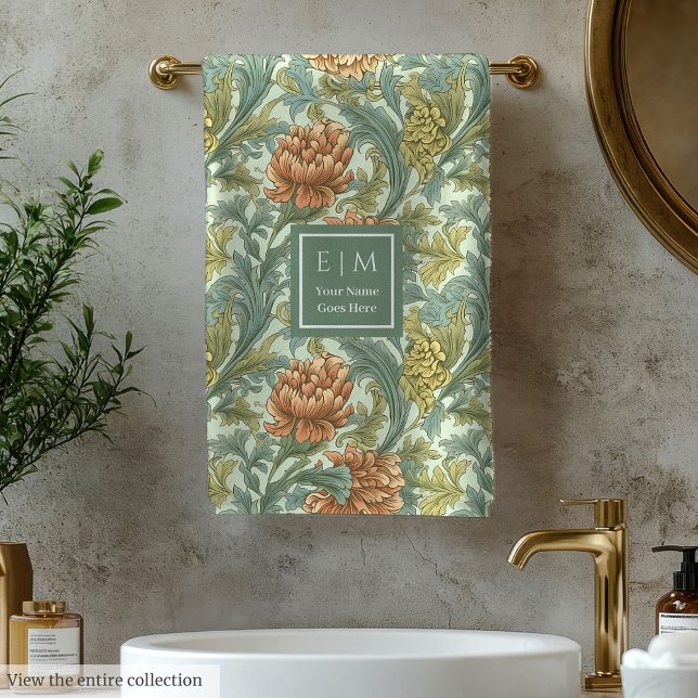 Nom personnalisé Morris Serviette de bain inspirée (Custom Name Morris Inspired Bath Towel)