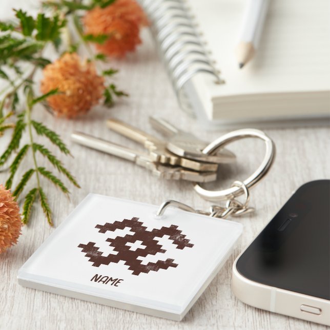 Nom personnalisé Motif balte Pixelated Retro (Devant Droit)