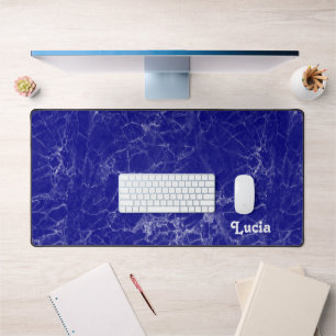 Nom personnalisé motif en marbre bleu