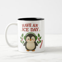Nom personnalisé Mug de pingouin de Noël Avoir une