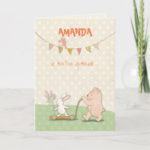 Nom personnalisé Nanny Merci Bear et Bunny