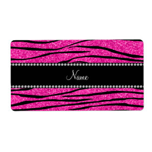 Nom personnalisé neon parties scintillant rose cha