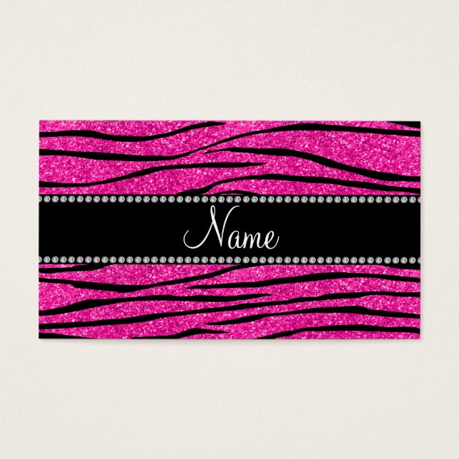 Nom personnalisé neon parties scintillant rose cha (Devant)