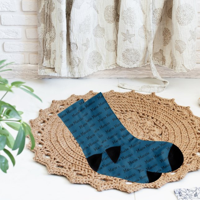 Nom personnalisé Ocean Blue (Socks with Your Name On Them)