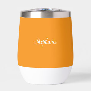 Nom personnalisé Orange Script Monogramme