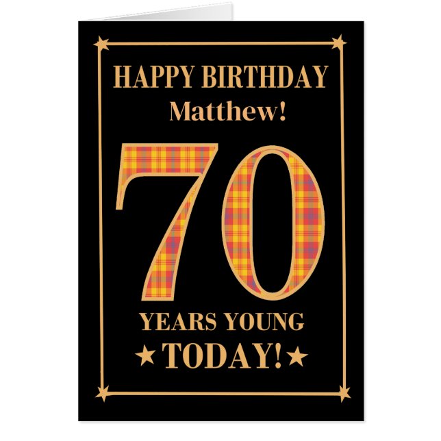 Nom personnalisé ou relation 70e anniversaire Cart (Devant)