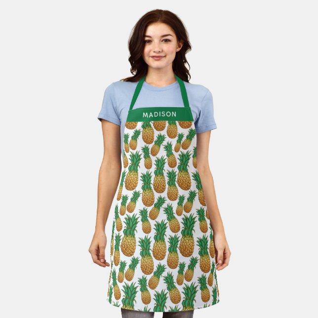 Nom personnalisé Pineappon Motif tablier (Porté)