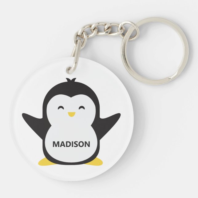 Nom personnalisé pingouin mignon (Dos)