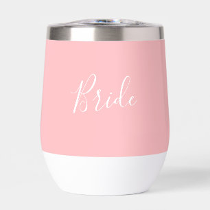 Nom personnalisé Pink Script Simple Bride Mariage
