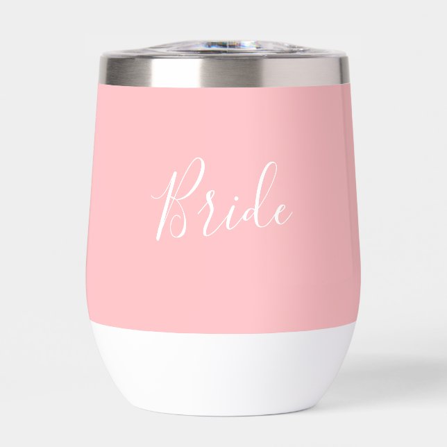 Nom personnalisé Pink Script Simple Bride Mariage (Avant)