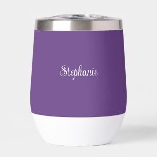 Nom personnalisé Plum Purple Script Monogramme