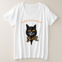 NOM PERSONNALISÉ PLUS T-SHIRT ART NOUVEAU CAT HALL
