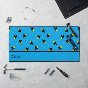 Nom personnalisé poisson motif sur bleu