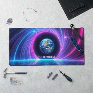 Nom personnalisé Portail de la planète néon Rétro 
