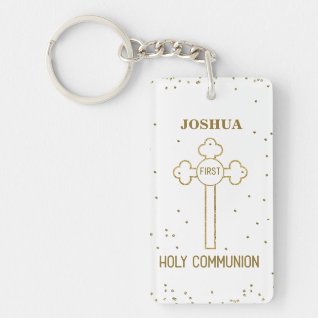 Nom personnalisé Première Sainte Communion Croix d (Devant)