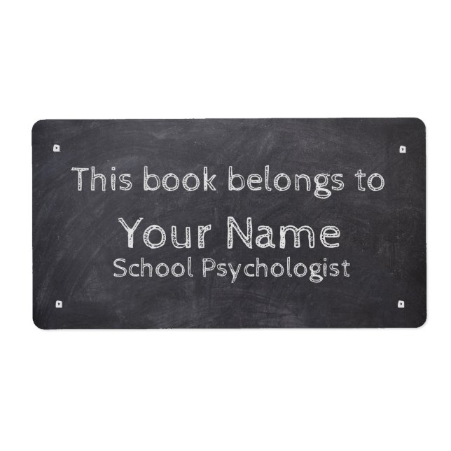 Nom personnalisé Psychologue de l'école Chalkboard (Devant)