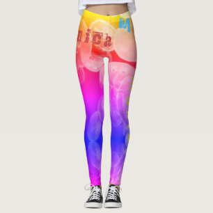 Nom personnalisé Rainbow Jellyfish Leggings