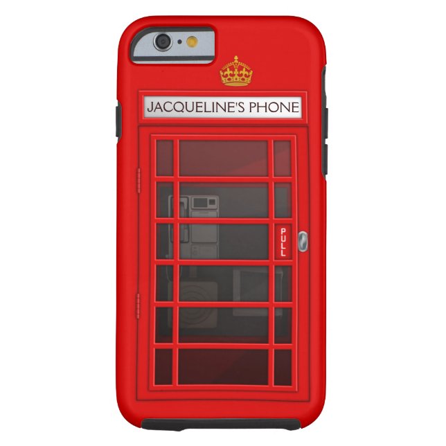 Nom personnalisé Red Téléphone Box iPhone 6 coque (Dos)