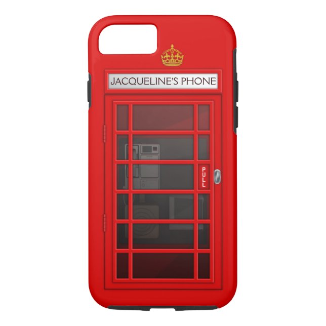 Nom personnalisé Red Téléphone Box iPhone 7 coque (Dos)